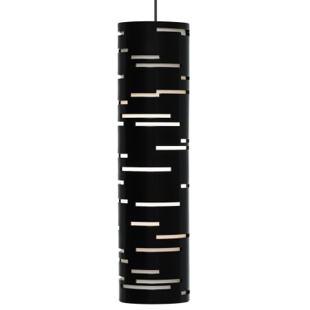 Visual Comfort FreeJack Revel 1 Light Halogen Gloss Black Cylindrical Metal Pendant Satin Nickel