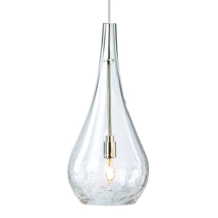 Visual Comfort Seguro 1 Light FreeJack Pendant with Clear Crackled Glass Shade Satin Nickel