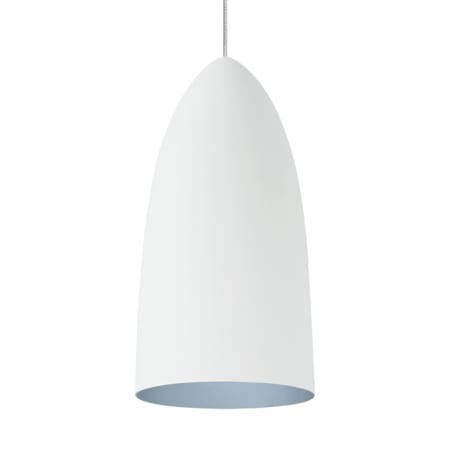 Visual Comfort Mini-Signal Single Light 4-1/8" Wide LED FreeJack Pendant with Spun Aluminum Shade Satin Nickel / Rubberized White / Blue / 3000K