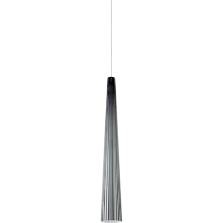 Visual Comfort Zenith FreeJack Small Smoke Organic-Shaped Glass Pendant - 12v Halogen Satin Nickel