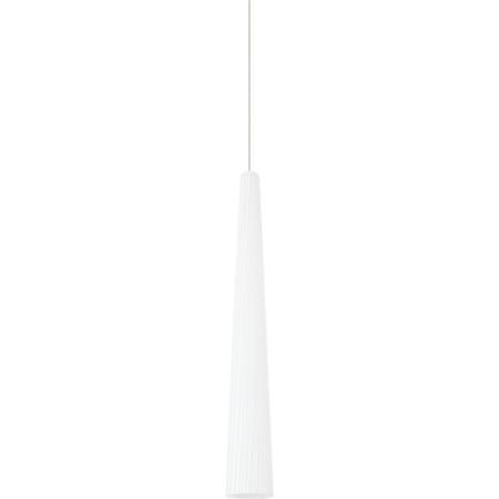 Visual Comfort Zenith FreeJack Small White Organic-Shaped Glass Pendant - 12v Halogen Satin Nickel