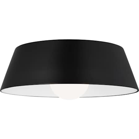 Visual Comfort Joni Single Light 17" Wide LED Flush Mount Ceiling Fixture Matte Black / 3000K