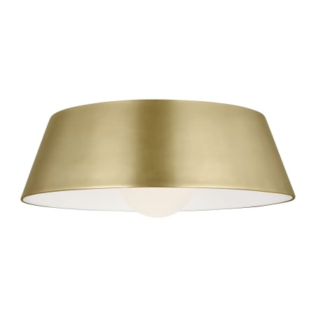 Visual Comfort Joni Single Light 17" Wide LED Flush Mount Ceiling Fixture Aged Brass / 3000K