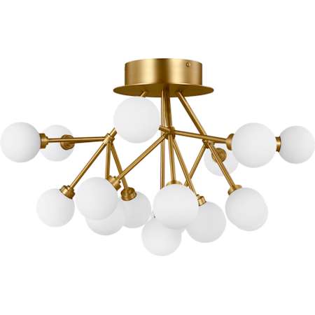 Visual Comfort Mara 16 Light 25" Wide LED Semi-Flush Ceiling Fixture - 277 Aged Brass / 2700K