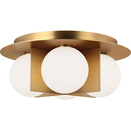 Visual Comfort Orbel 4 Light 15" Wide Flush Mount Ceiling Fixture Aged Brass