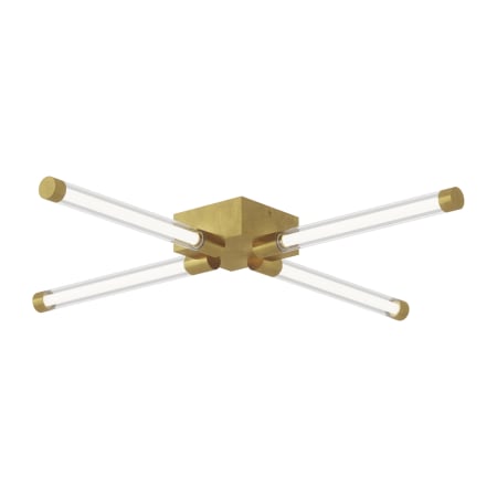 Visual Comfort Phobos 4 Light 28" Wide LED Flush Mount Ceiling Fixture -277 Natural Brass