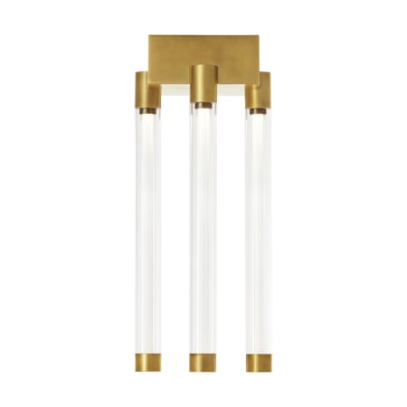 Visual Comfort Phobos 4 Light 6" Wide LED Flush Mount Ceiling Fixture - 277 Natural Brass