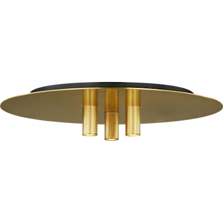 Visual Comfort Ponte 3 Light 16" Wide LED Flush Mount Ceiling Fixture - 277 Natural Brass