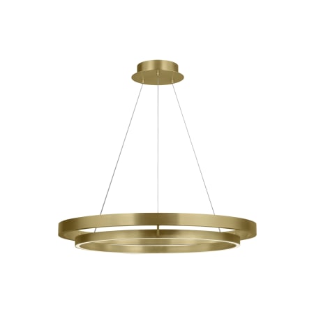 Visual Comfort Grace Single Light 36" Wide LED Ring Chandelier Aged Brass / 3000K