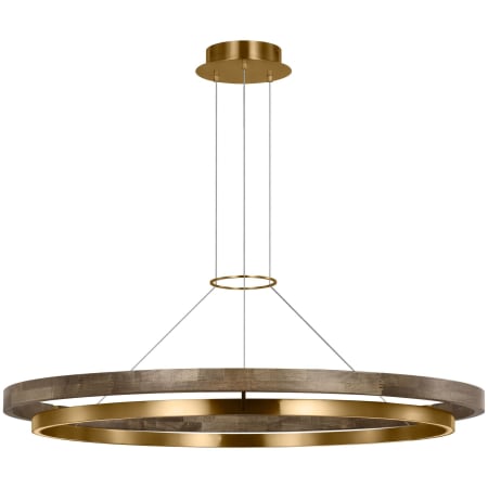 Visual Comfort Grace 48" Wide LED Ring Chandelier Natural Brass / Weathered Oak