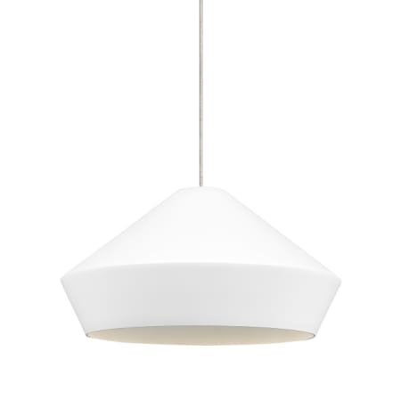 Visual Comfort Brummel 6" Wide LED Mini Pendant for Kable Lite System with White Shade and LED Bulb Satin Nickel