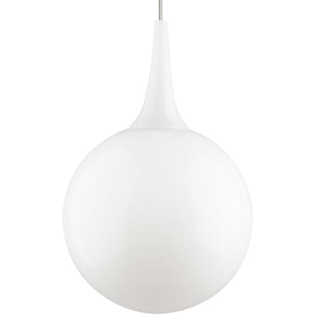 Visual Comfort Pelé Single Light 6-1/2" Wide LED Kable Lite Cable Pendant with Globe Glass Shade Satin Nickel / White Shade