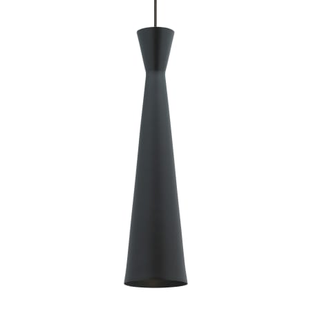 Visual Comfort Windsor 5" Wide LED Mini Pendant for Kable Lite System with a Black Shade and LED Bulb Satin Nickel