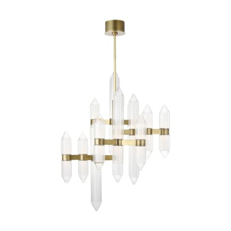 Visual Comfort Langston 12 Light 31" Wide LED Chandelier Plated Brass