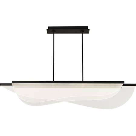 Visual Comfort Nyra 3 Light 10" Wide LED Linear Chandelier Nightshade Black