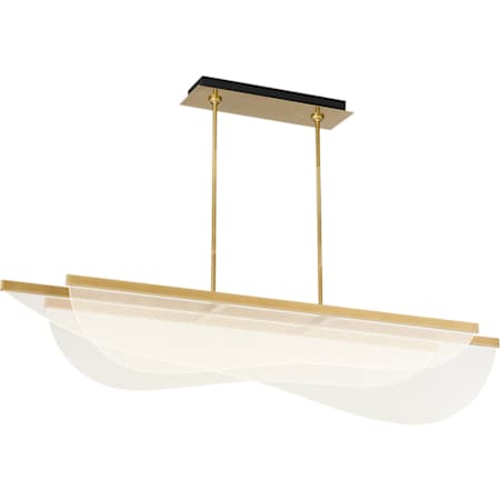 Visual Comfort Nyra 60" Wide LED Linear Chandelier Plated Brass