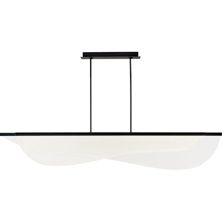 Visual Comfort Nyra 3 Light 72" Wide LED Linear Chandelier with Acrylic Diffuser Nightshade Black