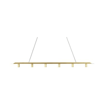 Visual Comfort Ponte 6 Light 50" Wide LED Linear Chandelier Natural Brass