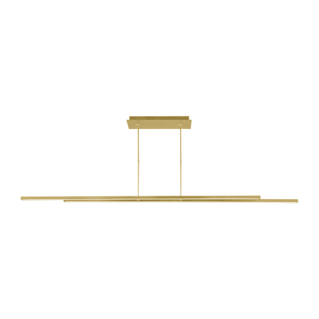 Visual Comfort Stagger 84" Wide Linear Chandelier Natural Brass