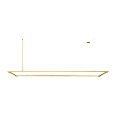 Visual Comfort Stagger 84" Wide Linear Chandelier Natural Brass