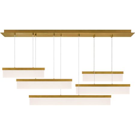 Visual Comfort Sweep 5 Light 58" Wide LED Linear Chandelier Aged Brass / 3000K