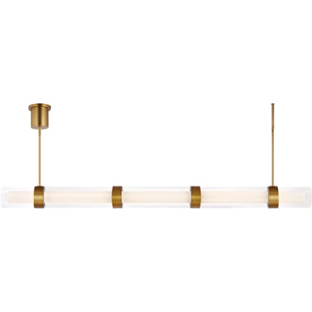 Visual Comfort Wit Single Light 56" Wide LED Linear Chandelier Aged Brass / 3000K