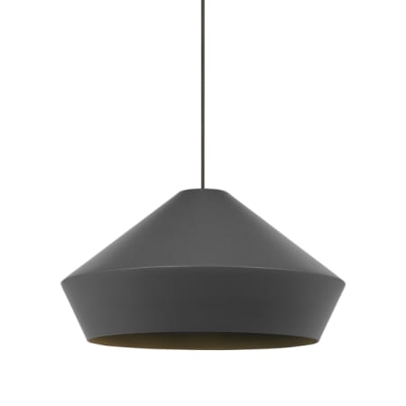 Visual Comfort Brummel LED Pendant with Shade Antique Bronze / Charcoal Gray Shade