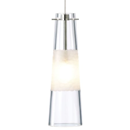 Visual Comfort Bonn MonoRail LED Mini Pendant with Shade Satin Nickel