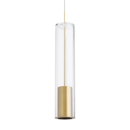 Visual Comfort Captra LED Mini Pendant with Shade Aged Brass / Clear / 3000K