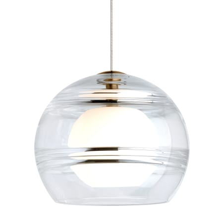 Visual Comfort Sedona MonoRail Mini Pendant with Shade Clear Shade with Aged Brass Finish