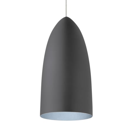 Visual Comfort Mini-Signal Mini Pendant with Shade Satin Nickel / Rubberized Gray / Blue