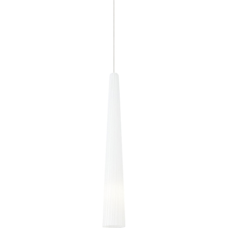 Visual Comfort Zenith MonoRail LED Mini Pendant with Shade Satin Nickel / White Shade