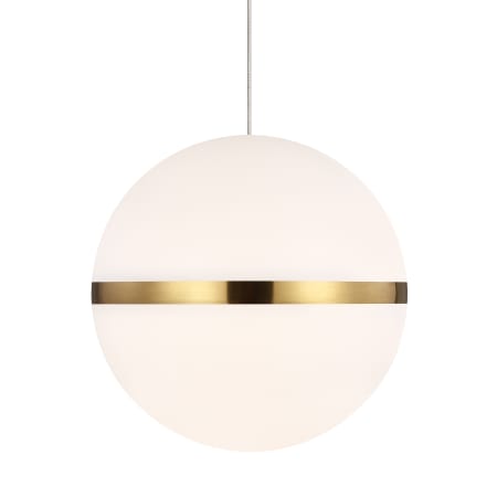 Visual Comfort Hanea 7" Wide LED Mini Pendant with Shade Natural Brass