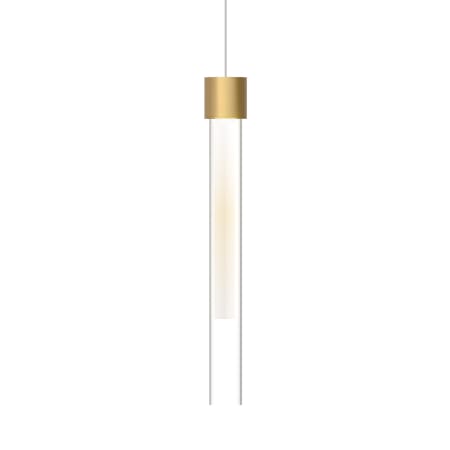 Visual Comfort Linger 2" Wide LED Mini Pendant with Cylinder Shade Natural Brass