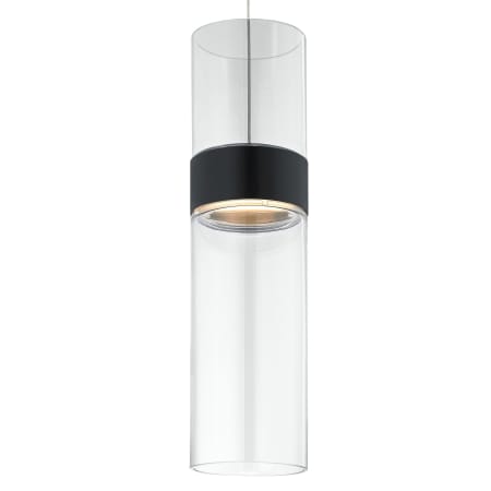 Visual Comfort Manette LED Mini Pendant with Shade Clear with Black finish