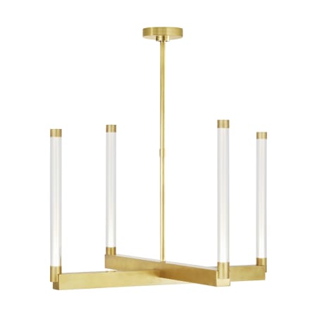 Visual Comfort Phobos 24" Wide LED Linear Chandelier - 277 Volt Natural Brass