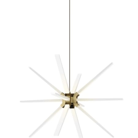 Visual Comfort Photon 34" Wide LED Abstract Sputnik Chandelier Aged Brass