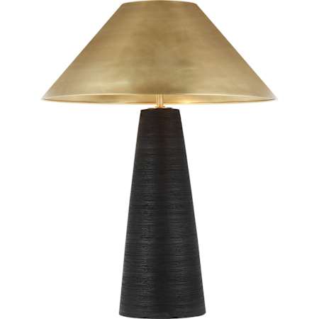 Visual Comfort Karam 2 Light 24" Tall LED Buffet Table Lamp Natural Brass