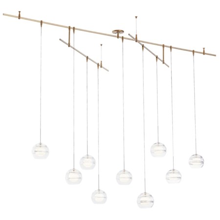Visual Comfort Sedona 9 Light 96" Wide LED Linear Chandelier Aged Brass