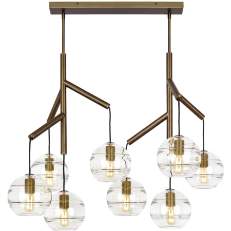Visual Comfort Sedona 8 Light 40" Wide LED Linear Chandelier Aged Brass / Clear Shade / 2700K