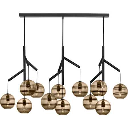 Visual Comfort Sedona 12 Light 63" Wide LED Chandelier Nightshade Black