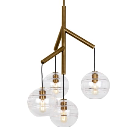 Visual Comfort Sedona 4 Light 25" Wide LED Chandelier Aged Brass / Clear Shade / 2700K