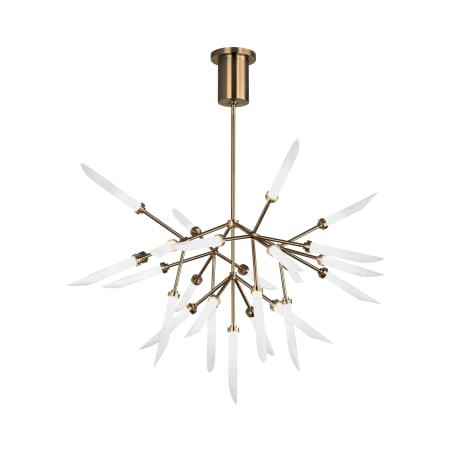 Visual Comfort Spur 25 Light 38" Wide LED Abstract Chandelier Aged Brass / 2700K