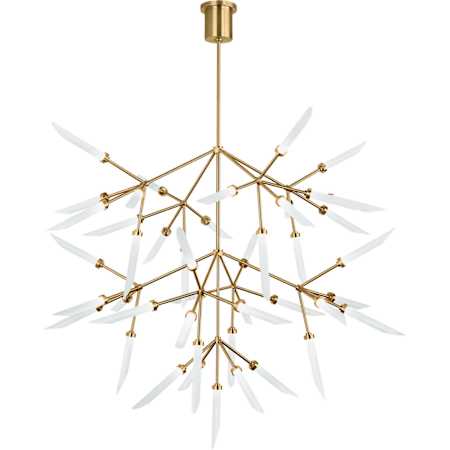 Visual Comfort Spur 45 Light 42" Wide LED Abstract Chandelier Aged Brass