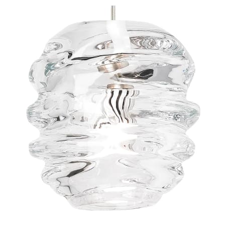 Visual Comfort Audra 6" Wide LED Mini Pendant Satin Nickel / Clear Shade