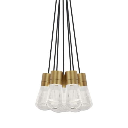 Visual Comfort Alva 14" Wide LED Natural Brass Multi Light Pendant Black
