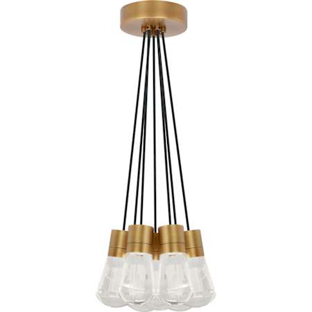 Visual Comfort Alva 14" Wide LED Natural Brass Multi Light Pendant Black