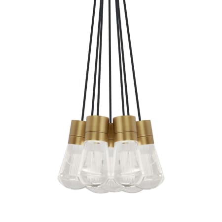 Visual Comfort Alva 14" Wide LED Natural Brass Multi Light Pendant Black