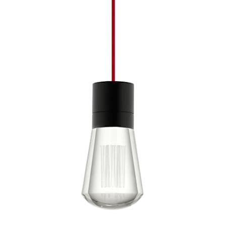 Visual Comfort Alva 7 Light 4" Wide LED Multi Light Pendant with Red Cord - 2200K Black