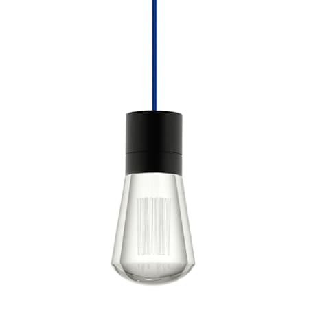 Visual Comfort Alva 7 Light 4" Wide LED Multi Light Pendant with Blue Cord - 2200K Black